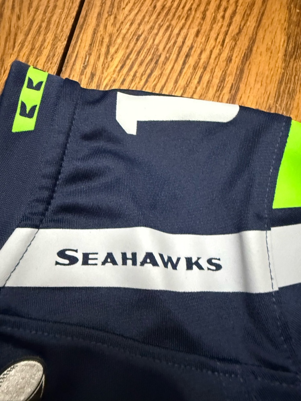 Nike Navy and Neon Green Seahawks #12 FAN Jersey - Picture 7 of 9